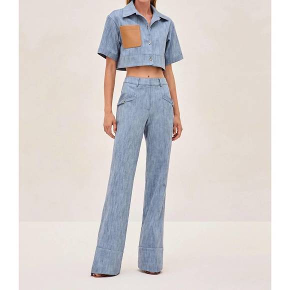 Alexis Striped Top: Navy